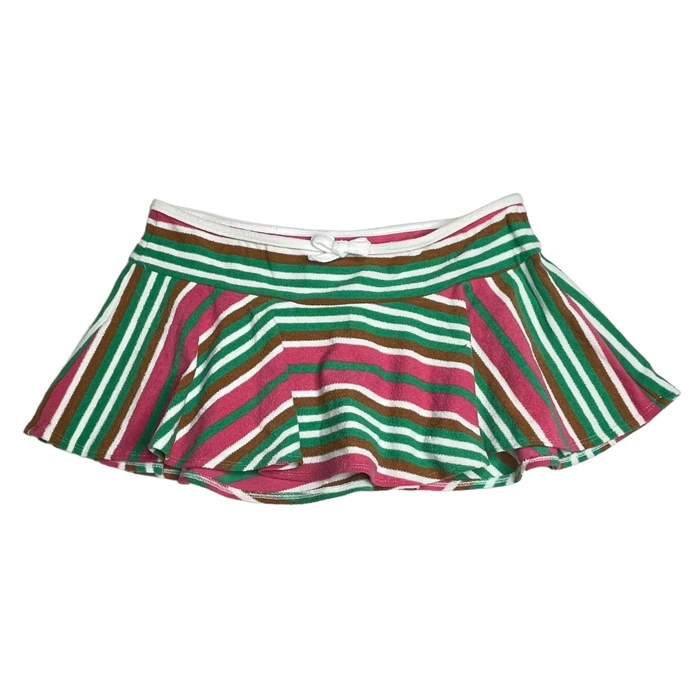 new OG Juicy ❤︎ 3PC Terry Swim Set ❤︎ Tank Bikini + Skirt ❤︎ Pink Green Stripe - Picture 10 of 16